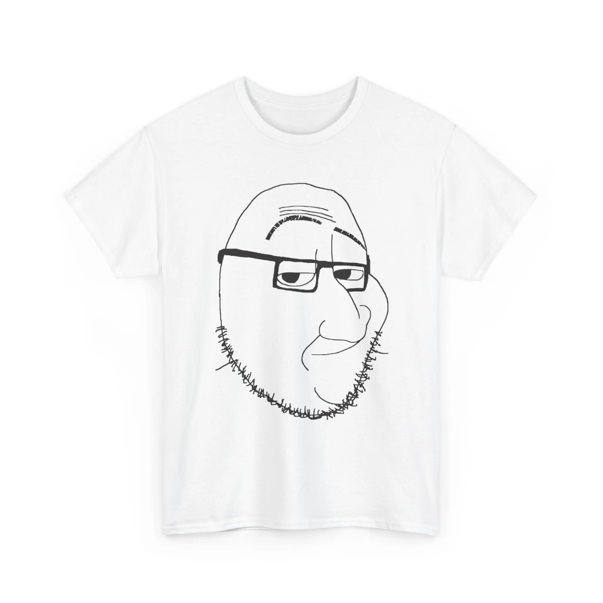 "Neckbeard Soyjak" Heavy Cotton Graphic T-Shirt
