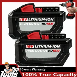Trail-For Milwaukee M18 12AH 18V Extended Capacity Battery Li-Ion XC M18B5 48-59-181/
