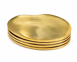 Plane Metallic Coasters in Gold