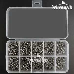 500pcs stainless steel black nickel plated barrel swivels fishing connectors set high strength anti tangle tackle 20lb to 77lb saltwater boat fishing gear durable line swivels must have fishing accessories