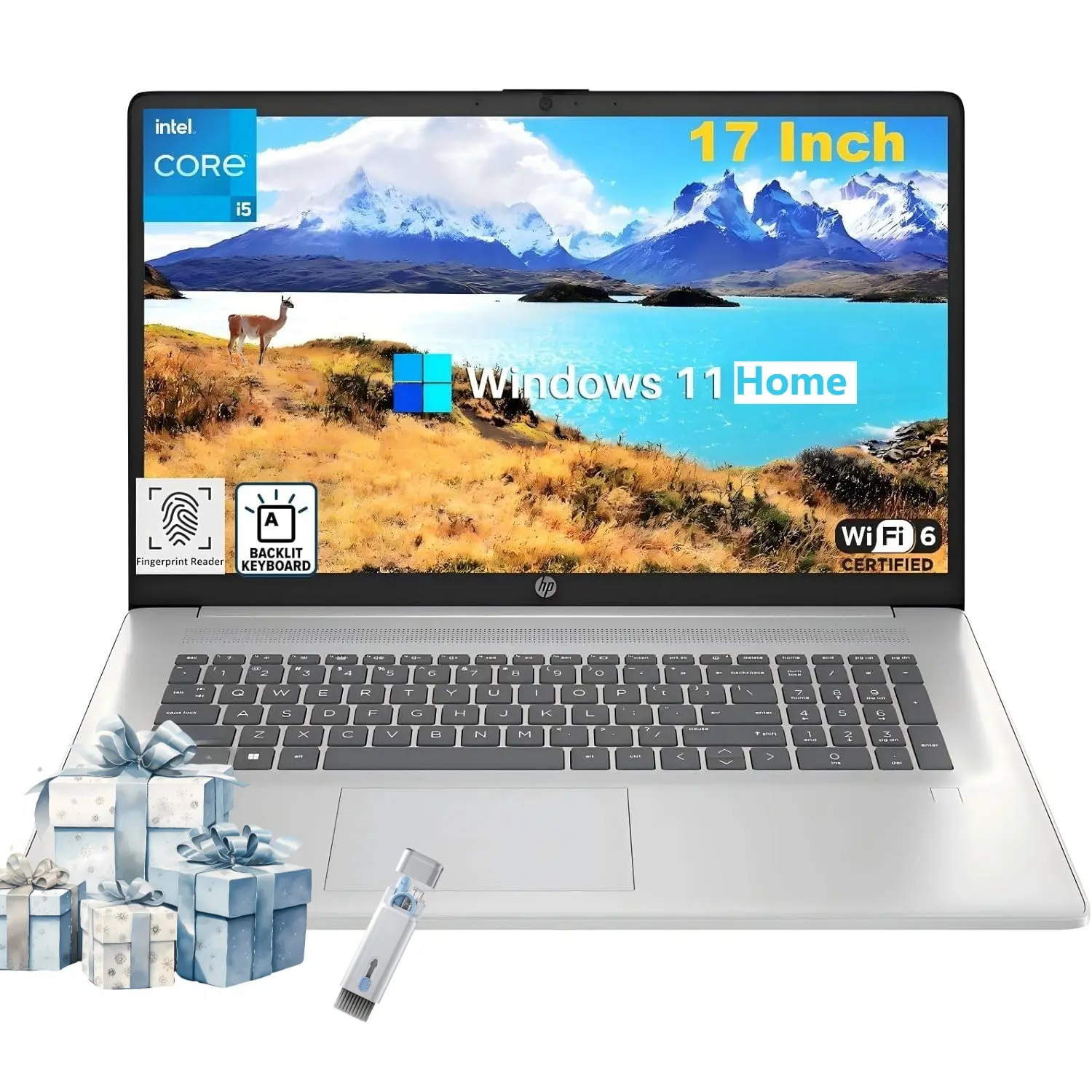 HP Essential Business Laptop, 17.3" FHD Display, Intel Core i5-1334U, up to 32GB RAM, 512GB SSD, Wi-Fi 6, Webcam, Backlit Keyboard, Windows 11 Home, Silver, Bundle Accessory