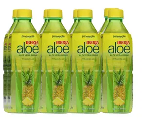 Iberia Aloe Vera Juice Drink with Pure Aloe Pulp, Pineapple, 16.9 Fl Oz (Pack of 8)
