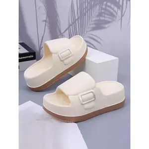 Women's Colorblock Platform Slides, Casual Comfortable Soft Sole Slippers for Indoor Outdoor Wear, Non-slip Slippers for Summer Beach, Walking Shoes, Non Slip Eva