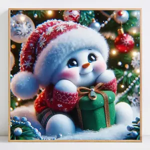 Snowman Design 5D Diamond Arts Colorful Painting Kit without Frame, DIY Diamond Arts Colorful Painting for Bedroom Home Wall Decor, Diamond Painting Kits