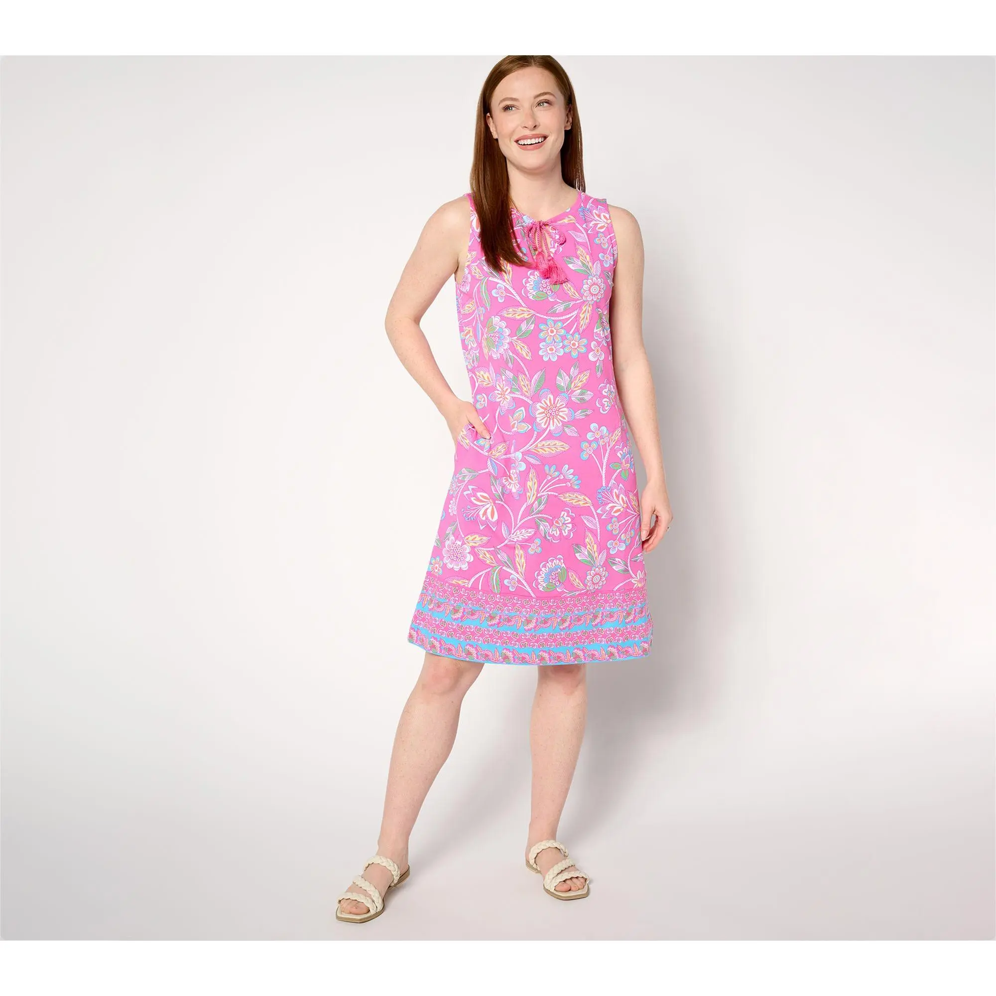 Belle by Kim Gravel TripleLuxe Knit Summer Garden Printed Dress