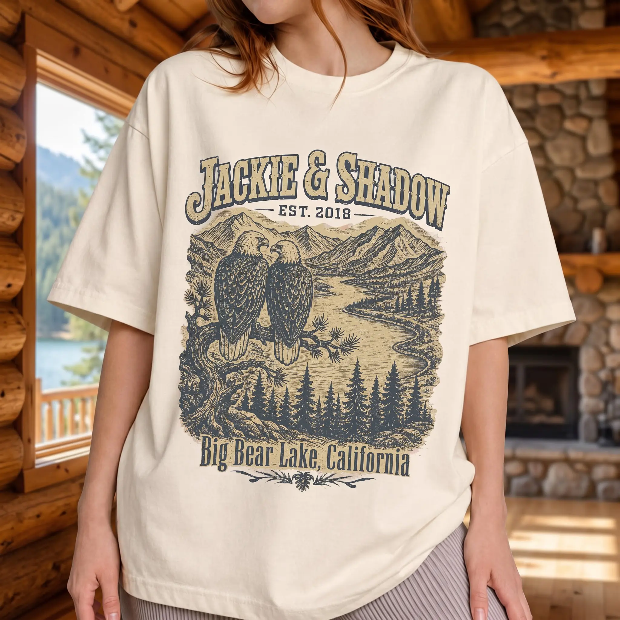 Jackie & Shadow Bald Eagle Comfort Colors Shirt, Big Bear Lake California Eagle Tee, Jackie Eagle Couple Shirt, Wildlife Bird Lover Vintage Nature Tee