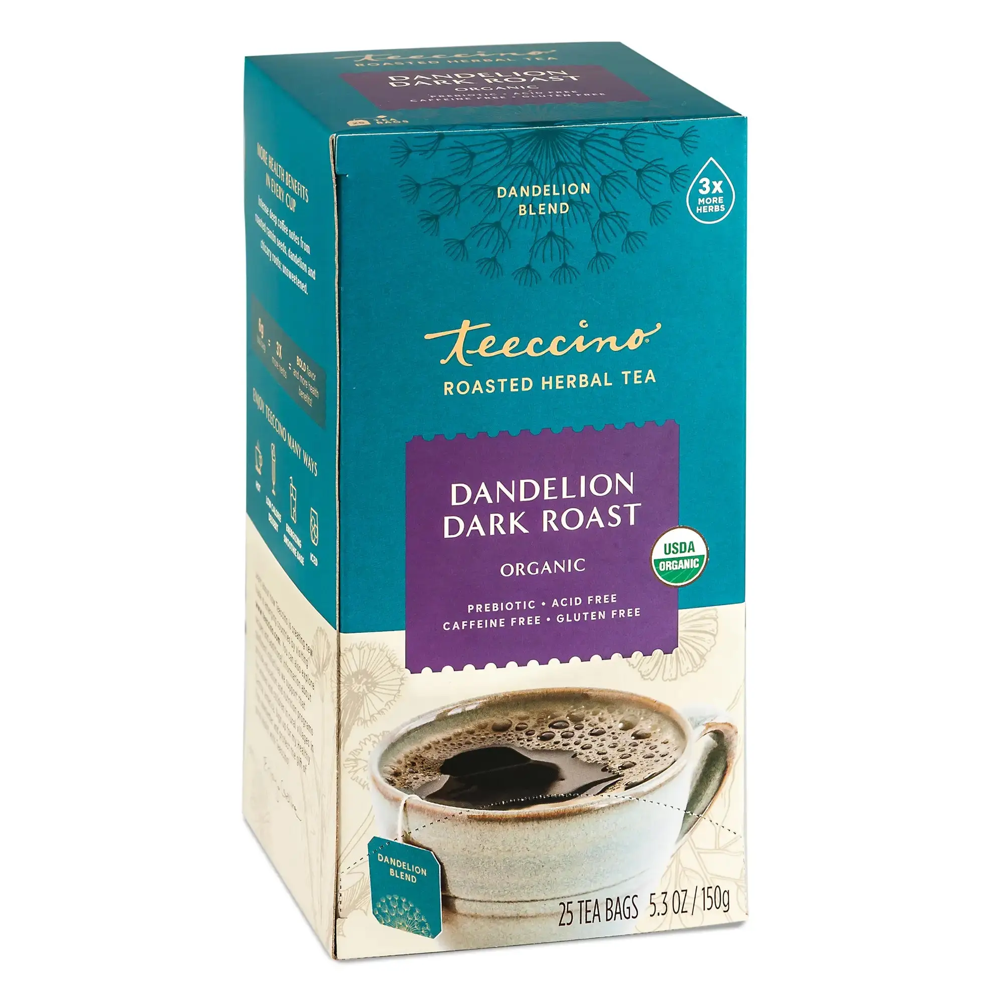 Dandelion Dark Roast Herbal Tea Beverage Coffee Organic