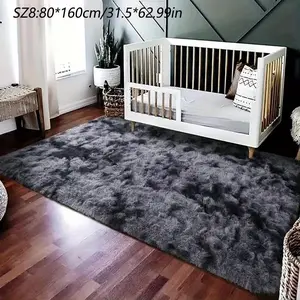 Luxurious Square Tie-Dye Rug Made from Upgraded Soft Plush Fabric, Available in Various Colors. It Features a Non-Slip Backing, Is Absorbent And Durable, And Can Be Machine Washed, Making It Perfect for Living Rooms, Offices, Bedrooms, Home Decor