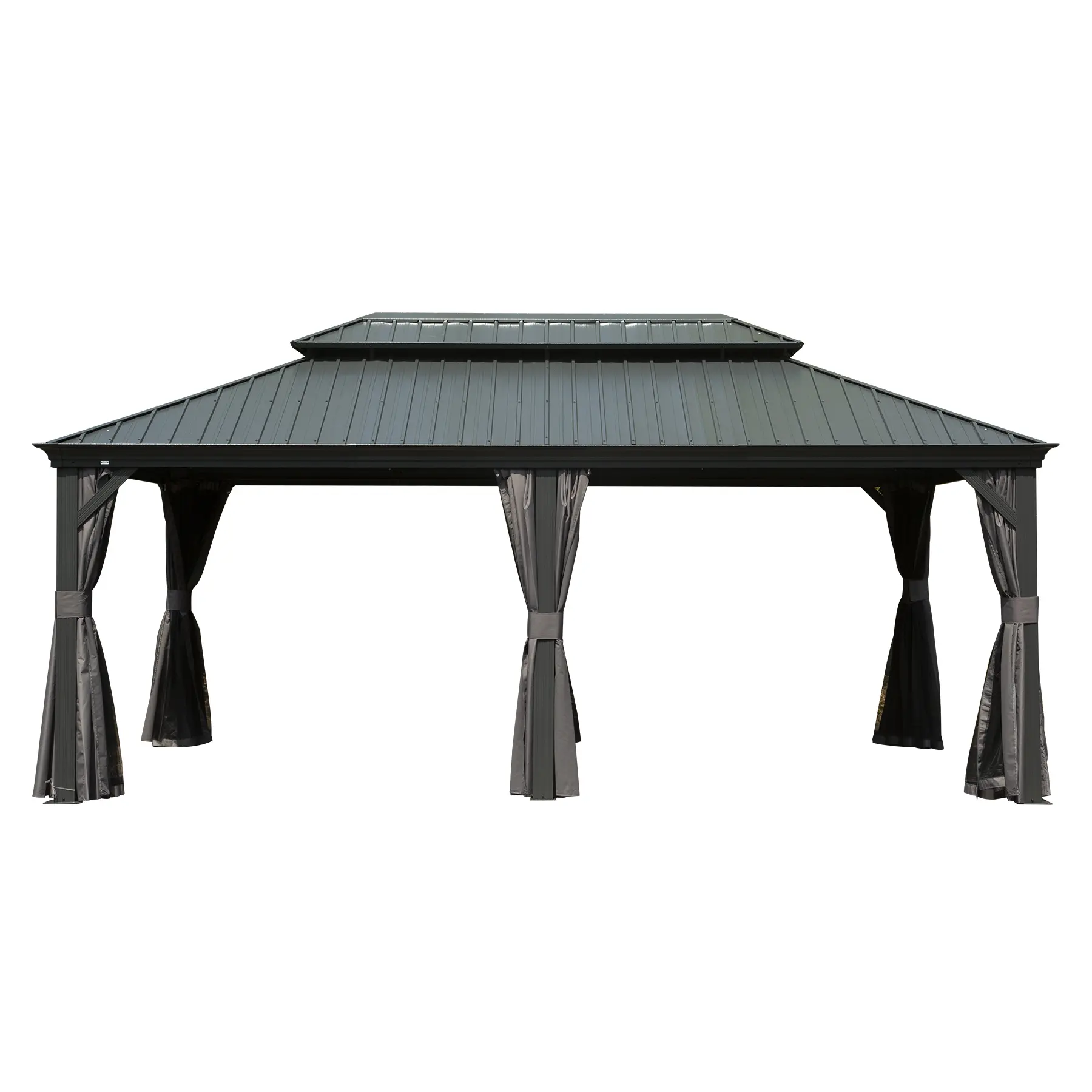 12x20 Hardtop Gazebo Large Outdoor Metal Gazebo with Galvanized Steel Double Roof Canopy Aluminum Frame Curtains Netting for Patio Deck Garden Backyard Party Grey, Home Furniture and Household Product Search Terms for US Online Shopping