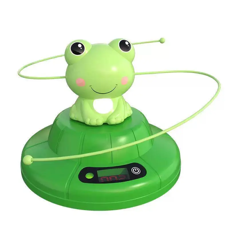 Cute Pet Unisex Counter Jump Rope Machine - 6+ Years, Auto Rotating, Remote Adjust Speed, Auto Counting, Adjustable, Indoor Parent-Child Fitness Sports Toy (Frog & Duck 2 Styles)