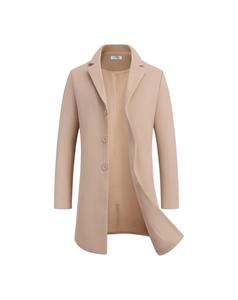 COOFANDY Fall Outfits Mens Wool Blend Coat Winter Trench Coats Notched Lapel Collar Single Breasted Overcoat Classic Peacoat With Pockets Menswear Casual