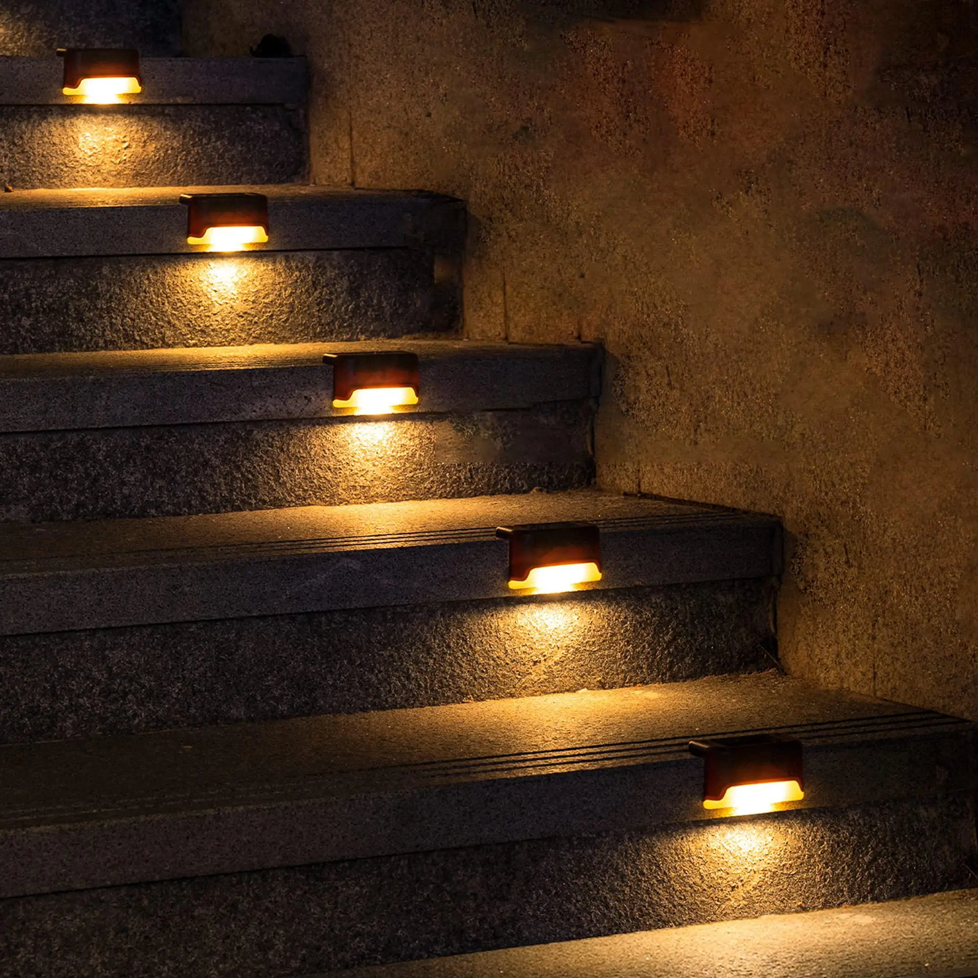 Solar Powered Outdoor Light, Outdoor Solar Step Light With Sticker & Screw, 8 Counts LED Solar Stair Light For Fence Step Stair Fence Path Patio Pathw