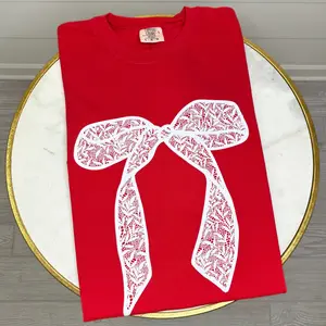 White Lace Bow Comfort Colors T-Shirt 'NLB'