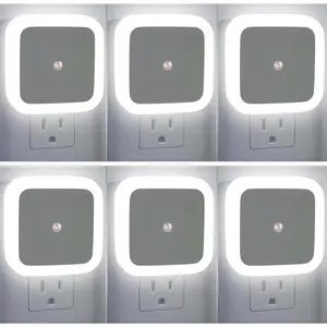 LED Night Lights Plug into Wall 6-Pack, Plug in Night Light, Dusk to Dawn Nightlight Led Night Lights for Bedroom, Bathroom, Hallway Warm White