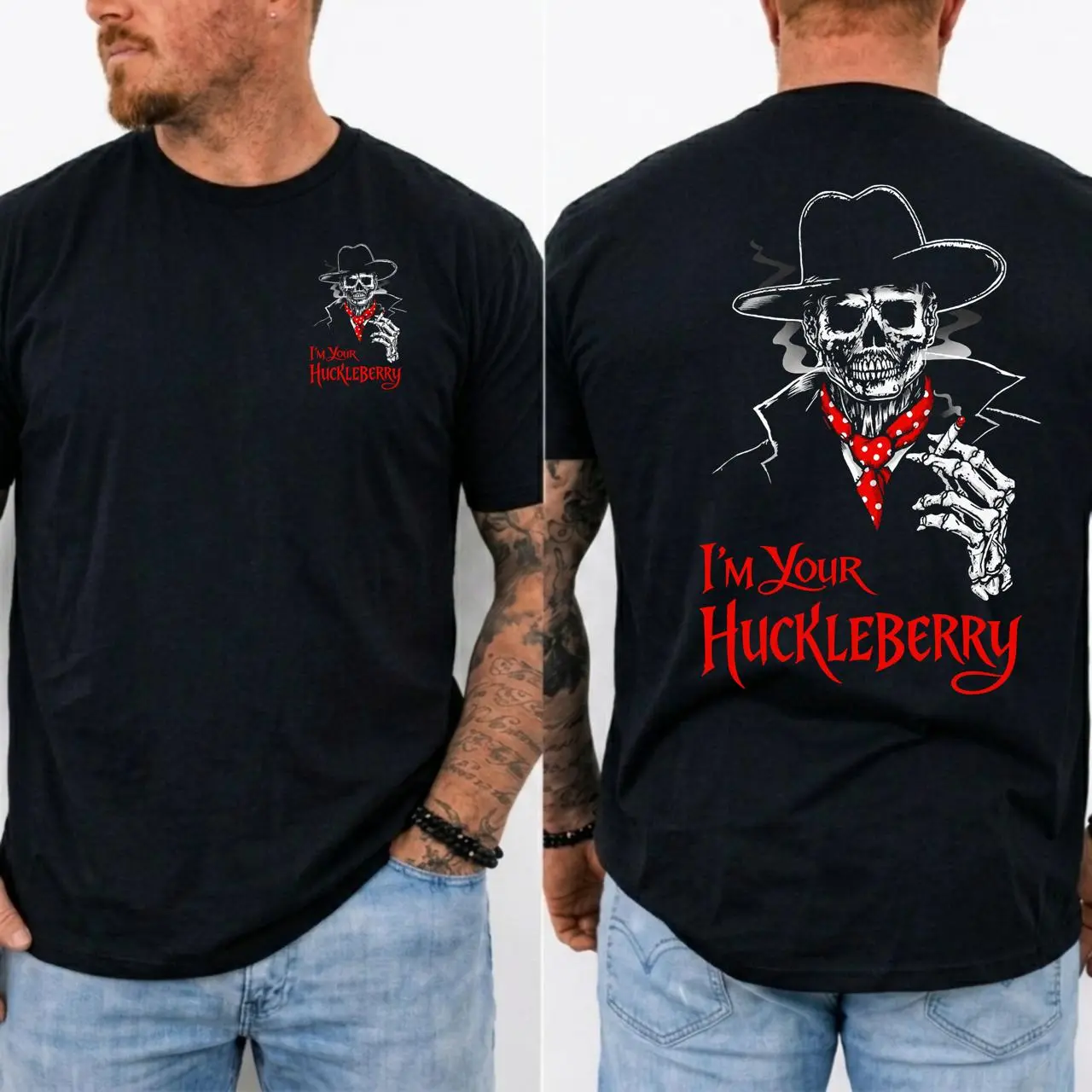 Doc Holliday [ Say When, I'm In Mt Prime, I'm Your Huckleberry ]  Old West Death Dealers Collection Tombstone Ghost Town Zombie T-Shirt, Cowboy Shirt, Gift For Him, Full Size, Full Color