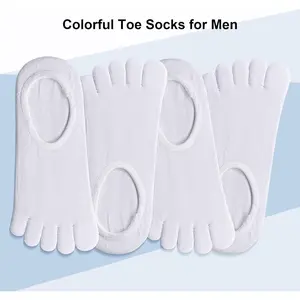 4 Pcs Thin Men's 5-point Socks Invisible Five Finger Socks Shallow Mouth Boat Athletic Socks Beauty & Personal Care