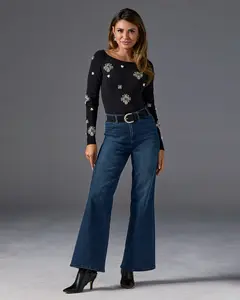 Malibu High-Rise Wide Leg Jean Dark Wash Denim