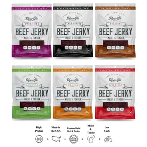 NEW SHARIFA SNACK BOX (ALL HALAL BEEF JERKY PRODUCTS IN ONE BOX) (6) NEW SHARIFA SNACK BOX (ALL HALAL BEEF JERKY PRODUCTS IN ONE BOX) (6)