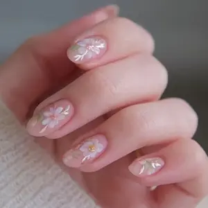 30pcs Detachable Almond Nail Tips, Small Fresh Style, Easy to Remove, Perfect for Manicure, Nail Art Design, Model Xinghao T315