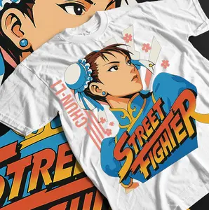 Chun Li Street Fighter T-shirt, Vintage Retro Gaming Graphic Tee, Vintage Style, Streetwear For Fans