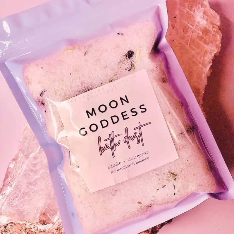 Moon Goddess Bath Dust | Bath Salt | Crystal Infused | Skincare | Scented bath product