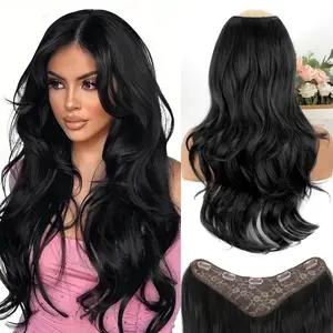 [Iridescent] Clip in Hair Extensions 20inch Synthetic Hair Extensions Long Layered Wavy Hairpieces Soft Clip Ins Full Head Hairpieces for Women