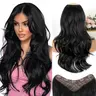 [Iridescent] Clip in Hair Extensions Synthetic Hair Extensions Long Layered Wavy Hairpieces Soft Clip Ins Full Head Hairpieces for Women