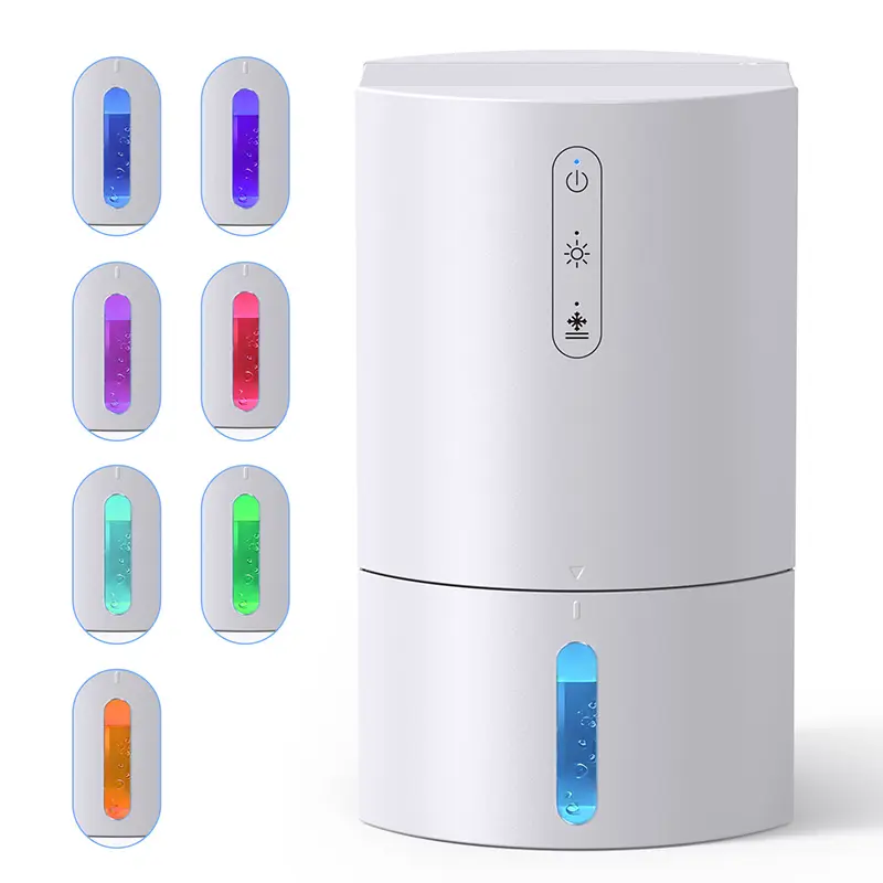 Upgraded 1000ml (33.8oz) Household Dehumidifier - Low Noise Fan Mode, Auto Shutoff, Defrost, Energy Saving, Moisture Removal, Ambient LED, Bathroom Dehumidifier for 330sq ft Bedroom, Kitchens, Office Use, Dehumidifier Fan Mode