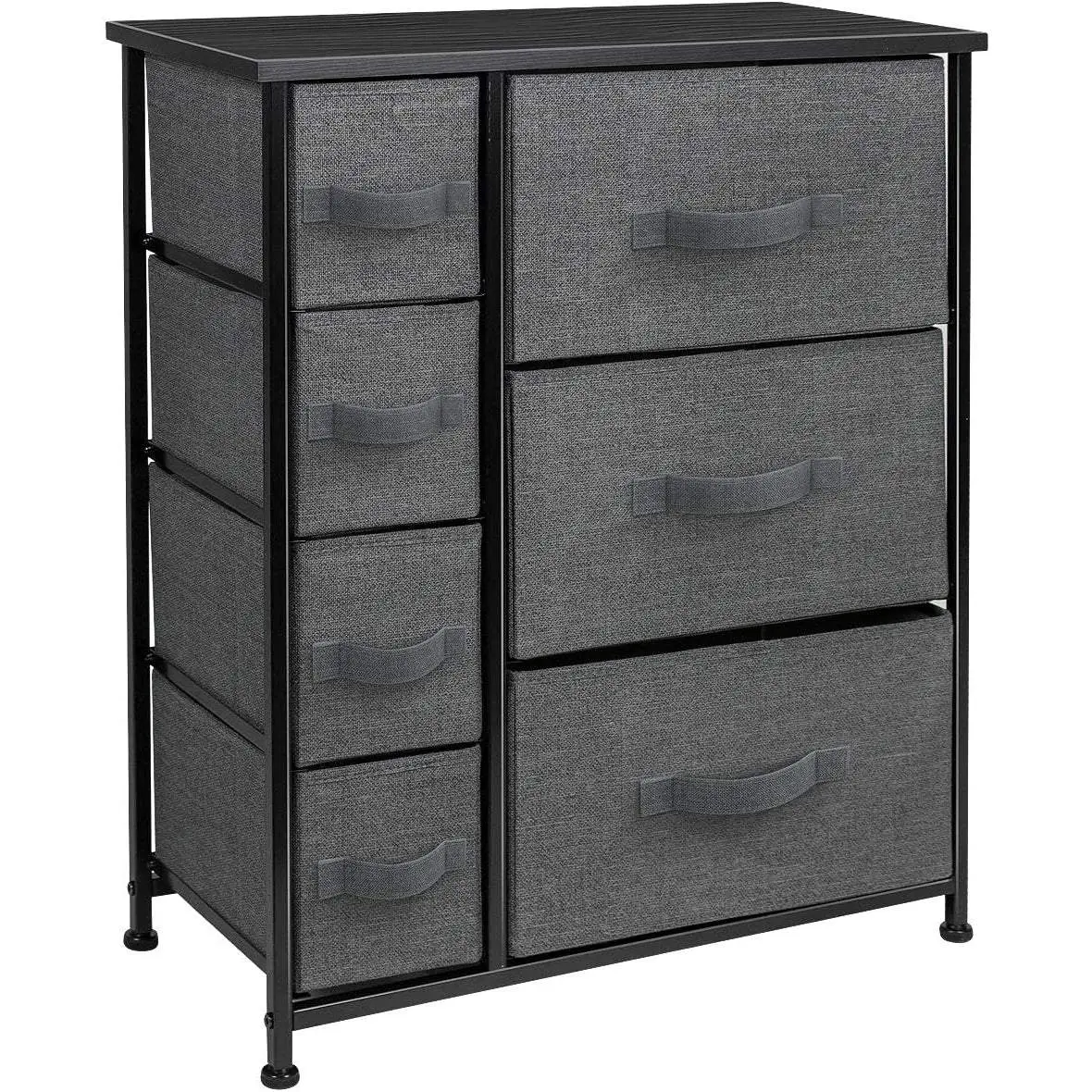 Sorbus Furniture Collection 7-Drawer Dresser Chest for Clothing, Linens, and Knick-Knacks, Lightweight Frame, Foldable Drawers, Black