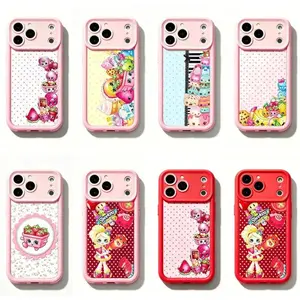 Shopkins cartoon print phone case, adopted sky ladder layered material, suitable for iPhone 11-17 Pro Max/Plus and Samsung Galaxy S23-25.