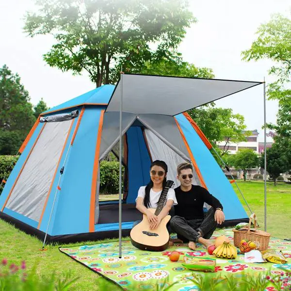 Pop-Up Camping Tent For 4-5 Person, Waterproof & Windproof Tents with Carrying Bag, Easy Setup Instant Family Travel Tent, for Backpacking, Hiking