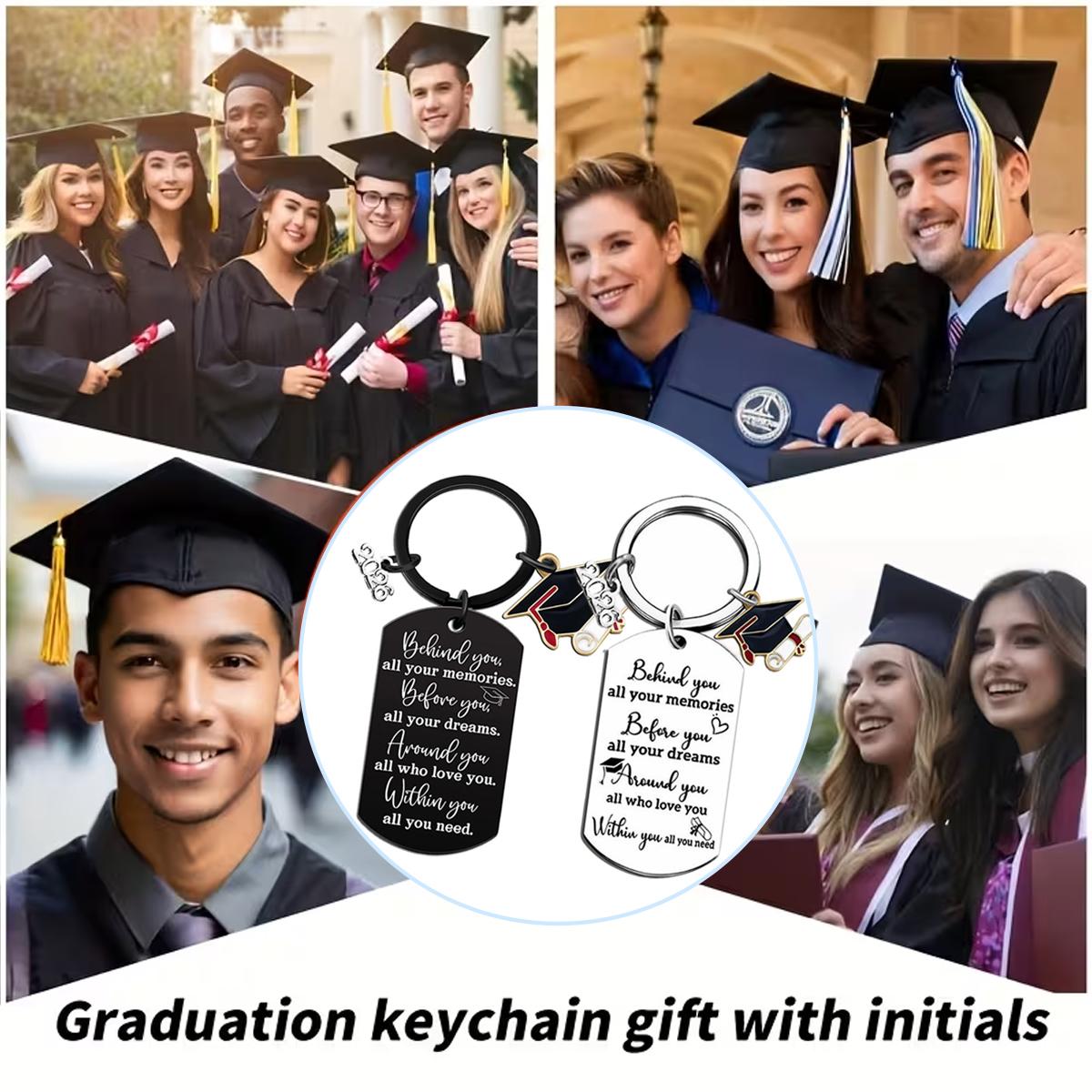 2026 Graduation Key Chain Gifts for Her Him Girls Boys, Class of 2026 Keychain Graduation Gifts for College Middle High School Graduates Daughter Son Inspirational Religious Christian Gift for Graduation Students(Silver/Black)