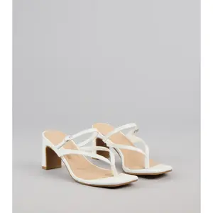 Strap In Thong Buckle Mules