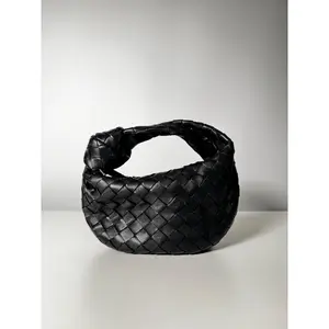 Pre-owned Bottega Veneta intrecciato weave Mini Bags BOTTEGAVENETA Mini Jodie Black Intrecciato Leather Hobo Bag