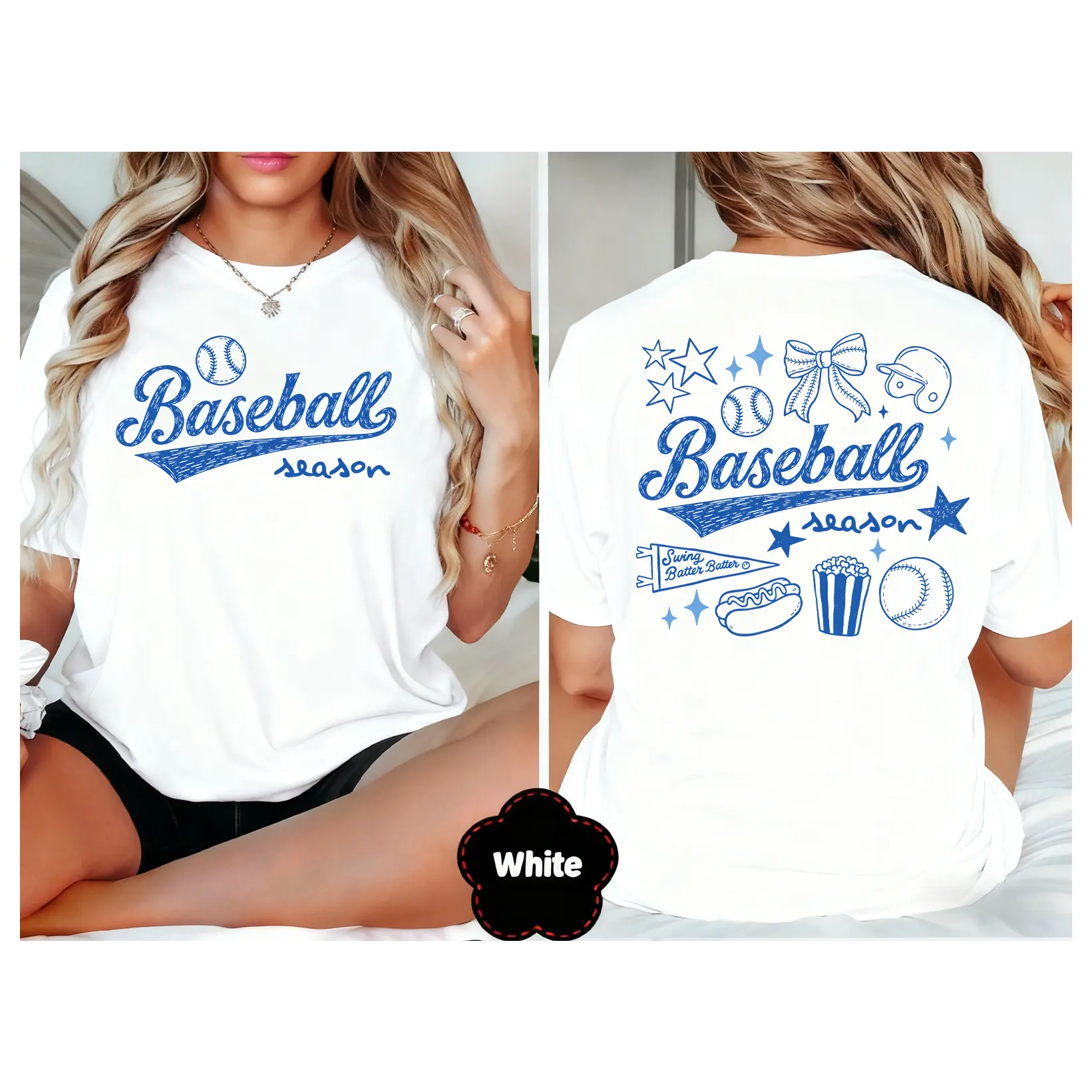 ⚾️100% Cotton Unisex Baseball Season Retro T-Shirt, Vintage Style Baseball Design Graphic Shirt for Sport Lover, Trendy Baseball Mom Tee