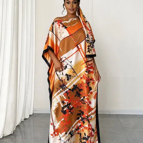 Women's Colorblock Print 2-Piece Scarf-Poncho Matching Set, Soft Casual Shawl, Sunproof Beach Swimwear Coverup, All-Seasons Fashion Accessory for Dress Style Upgrade
