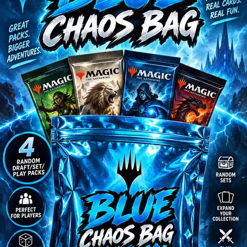 Iceman’s MTG Blue Chaos Bags - Random Set of 4 Packs & 2 Bonus Cards