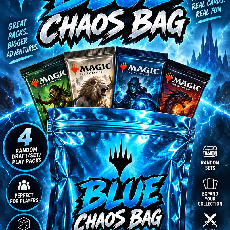 Iceman’s MTG Blue Chaos Bags - Random Set of 4 Packs & 2 Bonus Cards