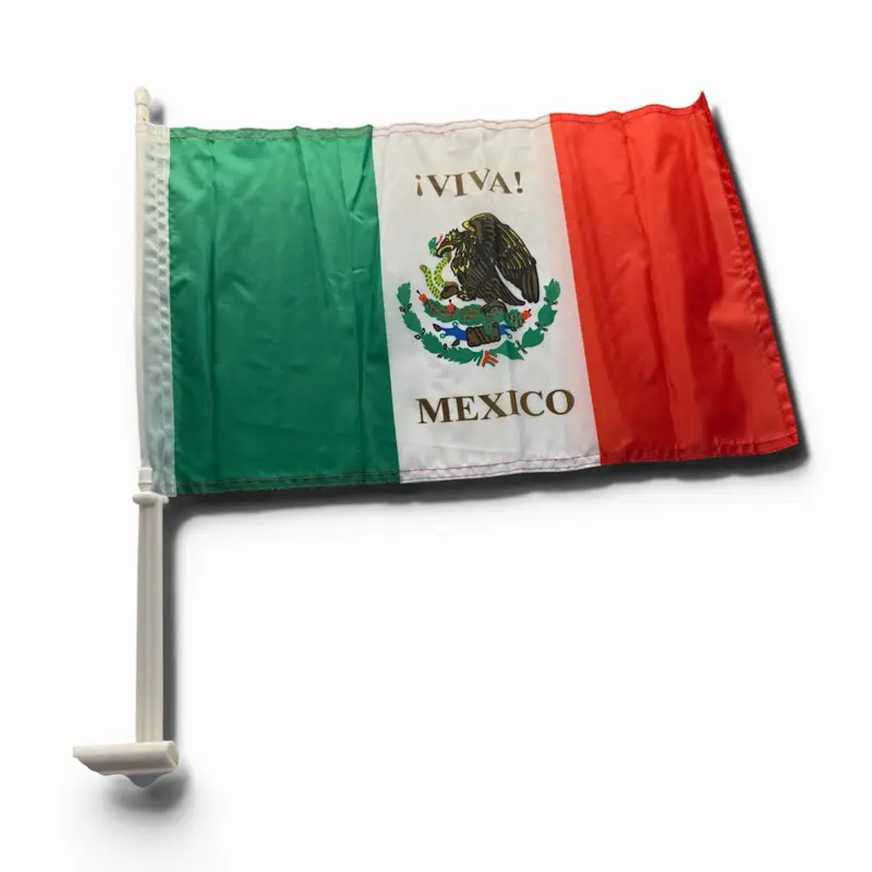 Mexico Car Window Flag, Durable Plastic Vehicle Mounted Flag for National Pride Displays