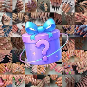 96 Piece Nail Art Set, Nail Extension Diy, Limited Edition Surprise Box, Millennium Style Gradient American Style, Sweet Girl Square Duck Ballet Almond Shape