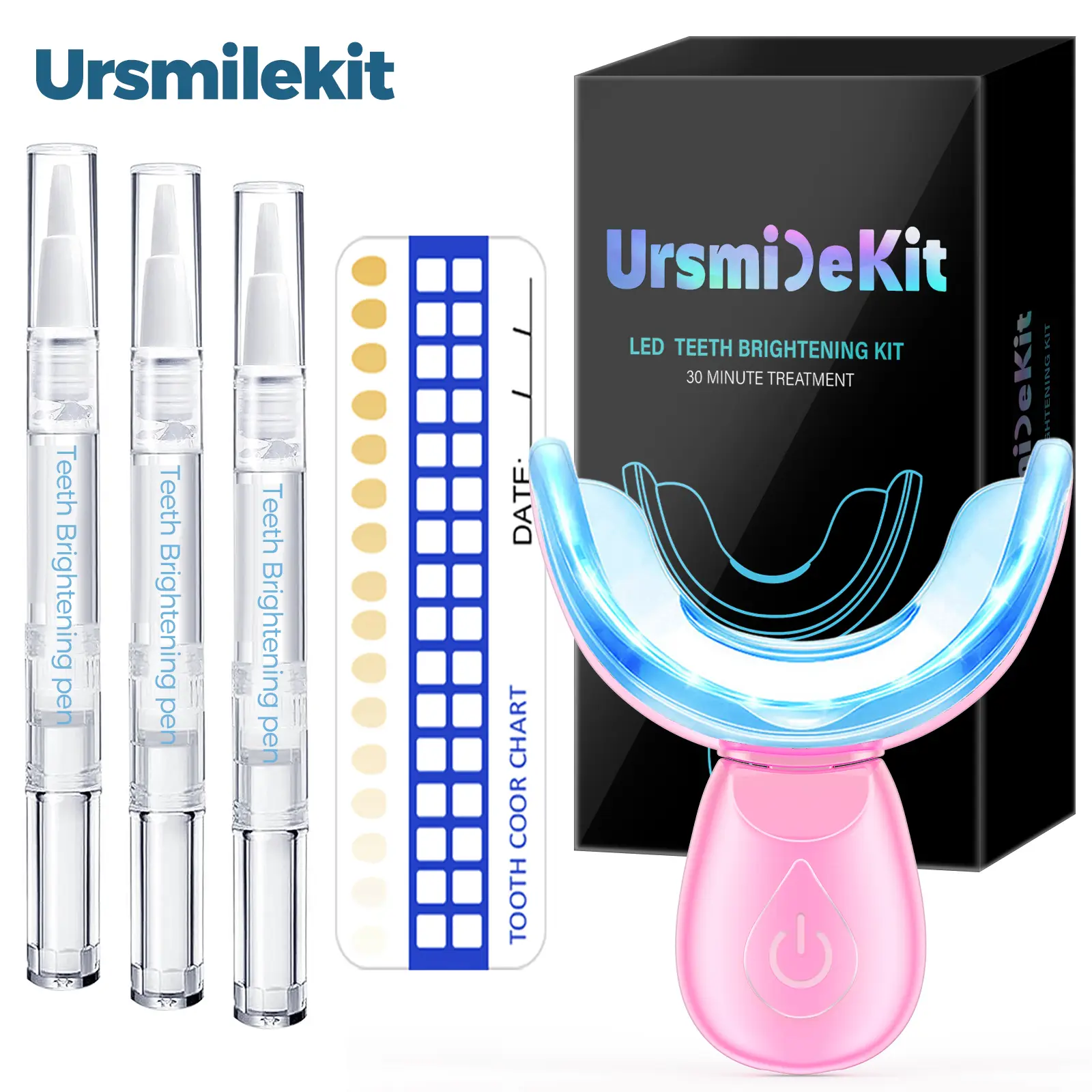 16 LED Oral Teeth Brightening Kit, Rechargeable Whitening Tool with 3 Teeth Brighten Gel for Sensitive Gum, Remove Stains from Coffee Smoking, Gift