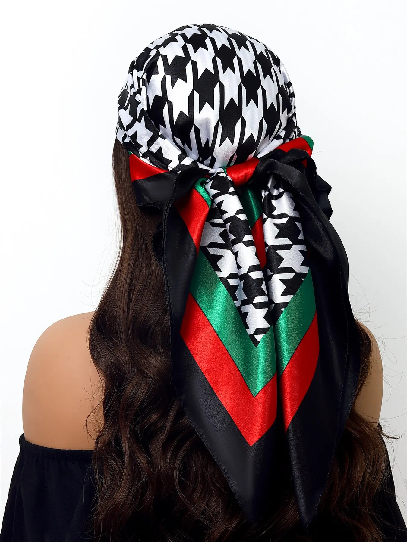 Luxury Printed Scarf for All Seasons, New Fashion Neck Wrap, Scarf Head Wrap, Women's 35.4 Inch Square Head Scarves, Travel Shawl 90x90 Cm