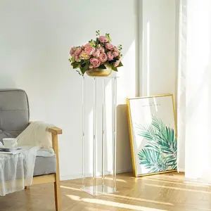 Clear Acrylic Plant Stand | Waterproof Multi-Use Decorative Display for Garden, Parties & Weddings