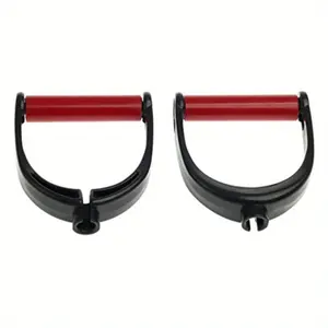 Pair of 2 Interchangeable Gym Handles - Ergonomic Black & Red Training Grips with Medium Tension, Stackable Design for Home Gym, Pull-Up Bars, Durable Workout Equipment, Gym Accessories, Modern Sports Aesthetic, Quality Sports Equipment