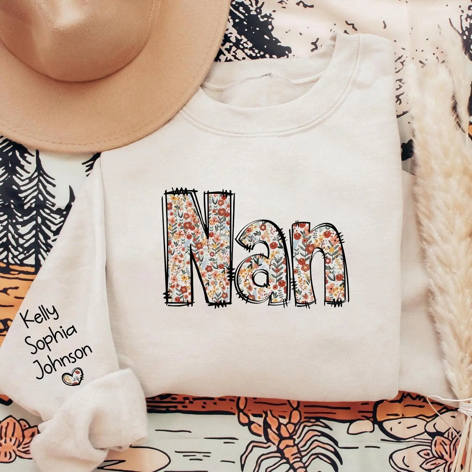 Personalized Nan Sweatshirt, Custom Momma Shirt,Grandma Gifts, Grandma Crewneck, New Mom Gift, Mother Day Gift For Mama,Mimi, Gigi, Auntie Any Titles