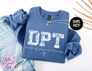Doctor of Physical Therapy Sweatshirt T-Shirt , Blue Toile DPT shirt, Physical Therapist Gift, DPT , Physical Therapy Clothes Crewneck