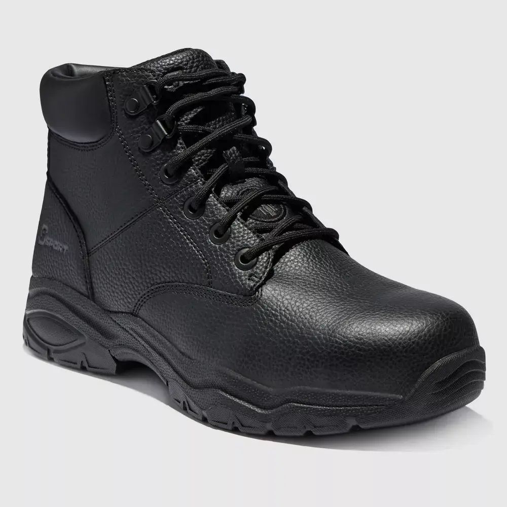 S Sport By Skechers Men's Elton Steel Toe Leather Work Boots - Black 11