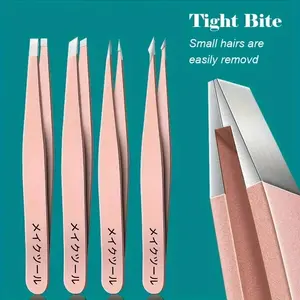 Stainless Steel Tweezers for Eyebrow Hair Removal, Eyebrow Shaping, Blackhead Remover, Blackhead Extraction, Precision Pointed Tips, Non-Sensitive, Durable Beauty Tool