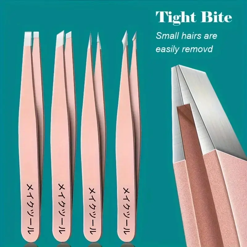 Stainless Steel Tweezers for Eyebrow Hair Removal, Eyebrow Shaping, Blackhead Remover, Precision Pointed Tips, Non-Sensitive, Durable Cosmetic Beauty Tool