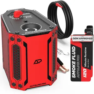 Autoline Pro Automotive Smoke Machine Vacuum Leak Tester with Adjustable Pressure OEM Approved Smoke Fluid & Built-in Air Compressor Motor Includes 2 Smoke Fluids